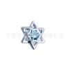 Jiangtai F136 Titanio Clavo para Hueso del Oído Estrella de Seis Puntas Incrustado con Zircón Joyería para Perforación Corporal de Aleación de Titanio G23 Clavo para la Oreja