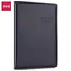Deli 7949 Cuaderno de Reuniones Cuaderno 16K 80 Hojas Cubierta de Cuero Negro Cuaderno de Negocios Dropshipping