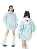 Jaqueta Moletom com Capuz Fofa da Hello Kitty para Mulheres Primavera e Outono 2025 Nova Marca de Moda Casual Solta Uniforme de Baseball para Casal
