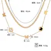 Collar de acero inoxidable de mariposa, cadena para la clavícula de borla geométrica de mariposa transfronteriza de moda, estilo versátil y elegante de alta gama