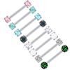 Comércio exterior zircão 16MM mamilo anéis de aço inoxidável unhas de peito anel de peito aço inoxidável piercing jóias brincos