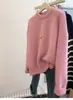 Suéter de punto suave y cómodo de piel de mapache para mujer, de invierno de alta gama, corte relajado, top de punto de lana, capa base
