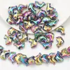 Colgante Brillante de Delfín Vida Marina 11*16mm Cuentas de Vidrio Accesorios para Joyería DIY Pendientes Collar Pulsera Accesorios