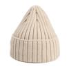 Gorro de Lana Grueso Otoño e Invierno Rayado Color Puro con Puño Gorro de Punto para Hombre y Mujer Estilo Coreano Plato Ligero Cálido Gorro Pulóver Gorro Puntiagudo