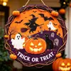 Amazon Mais Vendido Halloween Caveira Fantasma Teia de Aranha Placa de Porta de Madeira Pingente de Decoração de Casa de Madeira Impressão