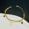 Novo colar de ouro 14k com concha de estrela, leve, luxuoso, design de nicho, sem cor, simples, estilo coreano, clavícula