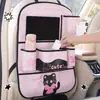 Bolsa de almacenamiento para respaldo de asiento de coche, bolsa colgante de almacenamiento multifuncional para coche, diseño lindo de gato, bolsa de almacenamiento de cuero para viaje anti-patadas