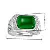 Anillo Abierto Yihua Jasper Silla Anillo Anillo Anillo con Jade Esmeralda Esmeralda Estampado Anillo Estilo Étnico