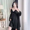 Nuevo Camisón de Seda Helada 2026 para Mujer, Conjunto de Dos Piezas para Primavera y Verano, Estilo Puro y Sexy con Almohadillas en el Pecho, Cintura Ajustada con Encaje, Transfronterizo