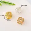 Colar Pulseira Contas Cilíndricas Douradas em Cobre Alta Retenção de Cor Zircônia Incrustada Vazado com Furo Grande Contas Cilíndricas DIY Acessórios para Joias Artesanais