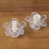 Suporte de Vela Transparente Espesso Recipiente para Aromaterapia Ornamentos de Decoração Simples Moderna Suporte de Cera de Vidro de Uso Duplo