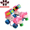 Patines de Doble Fila para Niños y Niñas, Patines en Línea de Cuatro Ruedas, Tallas Ajustables, Patines para Principiantes, Marco de Metal, Transfronterizo