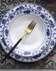 Jingdezhen plato cuenco de porcelana azul y blanco plato decoración de mesa juego de vajilla vintage vajilla antigua imitación pintado a mano cuenco plato juego estilo chino