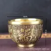 Latão Retrô Antigo Pequeno Copo Baifu Copo Dragão e Fênix Criativo Pote de Milho Pequeno Copo de Vinho Decoração de Mesa de Escritório Casa