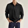 Polo deportivo de manga larga para hombre, color liso, con cremallera, venta rápida de primavera y otoño, estilo europeo y americano.