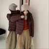 Chaqueta ligera de algodón con capucha y relleno de plumón para mujer, nuevo estilo corto de invierno, abrigo cálido estilo coreano, chaqueta acolchada casual de moda