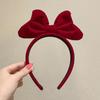 Ano Novo veludo vermelho laço headband na fuga princesa cocar infantil Natal primavera festival acessórios de cabelo Internet celebridade hairpin feminino