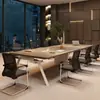 Mesa de conferência, mesa longa, móveis para sala de conferências, conjunto de mesa e cadeira de escritório, mesa simples moderna para negociações comerciais, mesas de treinamento grandes e pequenas