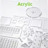 Placa Acrílica Transparente 4mm Formato Irregular Base para Sobremesa Acessórios Artesanais DIY Quadrada Em Estoque