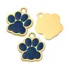 Liga Colorida Pingente de Pegada de Cachorro com Gotejamento de Óleo Tag de Gato com Glitter Pingente de Joia de Garra de Urso Feito à Mão DIY