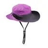 Sombrero de pescador con agujero para coleta, protección solar de verano, sombrero de ala ancha para hombres y mujeres, con correa a prueba de viento, adecuado para ciclismo y senderismo al aire libre