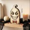 Novos enfeites de abóbora, fantasma e gato preto de madeira para o Halloween, para decoração de quarto e mesa de feriado, artesanato em madeira