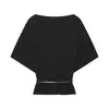 Z Estilo Europeo y Americano Transfronterizo 2026 Nuevo Moda Elegante para Viaje de Mujer Top de Punto de Color Sólido con Cinturón 5536043
