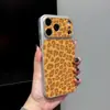 Capa de Celular com Janela Grande Estampa de Leopardo tipo Couro para Apple 17PROMAX Cobertura Total 14 Toque de Alto Padrão 16 Estilo Moderno 11