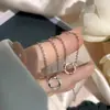 Collar de Anillo de Möbius para Mujer, Cadena para Clavícula de Plata de Ley, Diseño de Nicho, Nueva Moda 2025 Joyería de Alta Gama