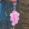 Chaveiro Transparente de Cacho de Uva Acrílico Pingente para Mochila Uva de Cristal Chaveiro de Celular Decoração Presente Atacado