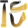 Pelucas Trenzadas de Colores Estilo Europeo y Americano, Coletas de Color Degradado, Trenzas de Espiga de Celebridades de Internet, Trenzas de Boxeadora de Tres Hebras para Discoteca