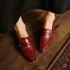 Mocasines de piel de vaca de primera capa con suela blanda para mujer, cómodos para ir al trabajo, zapatos planos slip-on versátiles con un toque de alta gama, adecuados para combinar con faldas