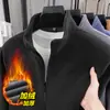 Chaqueta Nueva de Invierno para Hombres Jóvenes y de Mediana Edad, Chaqueta de Forro Polar de Color Sólido a la Moda Casual Cálida de Manga Larga para Hombres de Negocios