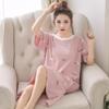 Pijama Feminino Verão Estilo Coreano Bonito Desenho Animado Mulheres Grávidas Fino Solto Ding-dang Gato Verão Manga Curta Camisola de Estudante Roupas para Casa