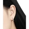 770 Estilo Coreano Diseño de Nicho Estilo Ins Simple Elegante Un Solo Lado Micro Diamante Incrustado Hebilla de Oreja Circular de Plata de Ley S925 para Mujer