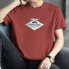2026 Novo Estilo Camiseta 100% Algodão Masculina Manga Curta Verão Tendência Algodão Manga Meia-Manga Estampada Gola Redonda Camiseta Solta