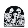 23 chapéu de malha de halloween engraçado de halloween de halloween de caveira dia dos mortos personalidade criativa chapéu jacquard chapéu frio