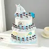 Decoración de Pastel Temporada de Graduación Celebridad de Internet Etiqueta de Nombre en Blanco para Nombres Escritos a Mano, Adorno de Velero 'Navegando con Éxito' para Insertar