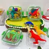 Nueva Lonchera de Dinosaurio Jurásico Forma Borrador Lindo Creativo Ensamblable Borrador Postre Regalo Día del Niño
