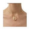 Collar Vintage Ovalado Transparente de Cristal Dorado para Cabello Natural Diseño Nicho Lujo Ligero Alto Sentido Cadena Larga de Lana