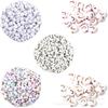 100/Paquete 4*7mm juego blanco cuentas acrílicas alfabeto DIY aretes hechos a mano Joyería collar accesorios de joyería