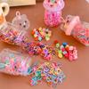 Lazos para el cabello de tendón de goma desechables para niños de explosiones lindas, color caramelo para niños, moda comodín que no daña el cabello, pinza de amor, marea