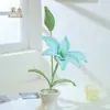 Produto acabado feito à mão: Flor de lírio artificial de alta qualidade feita de fio, haste única, perfeita como presente para o Dia dos Professores, flor de fio trançado