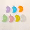 Brincos de lua luminosos de gelatina colorida pingente chaveiro brincos pingente de colar Acessórios de joias de resina DIY