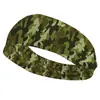 Diadema con estampado de camuflaje para hombre y mujer, misma banda elástica para el cabello, banda para el cabello estampada, banda para el cabello deportiva