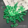 Anillos de Correr de Jade, Anillos Redondos de Agujero Grande Verde Ba Shan, Cuentas de Ábaco en Forma de Rosquilla, Cuentas Espaciadoras, Accesorios para Joyería, Materiales para Manualidades al por Mayor