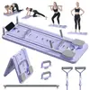 Tabla Multifuncional Plegable para Ejercicios Abdominales para Entrenamientos en Casa, Tabla de Pilates, Soporte para Plancha, Rueda Abdominal con Rebote Automático