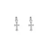 Pendientes de Cruz Dulces y Frescos para Mujer, Pendientes de Botón Colgantes, Estilo Minimalista, Diseño Único, Accesorios para Orejas de Chica Popular de Nicho y Distintivos