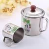 Taza de Acero Inoxidable Gruesa No Magnética de 11cm/12cm con Tapa Taza de Agua Hogar Adulto Conveniente Taza de Té Neutral