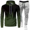 Conjunto Deportivo Casual con Capucha para Hombre Crazy Muscle con Estampado de Graffiti Corte Ajustado Moda Simple Transfronterizo Conjunto para Hombre